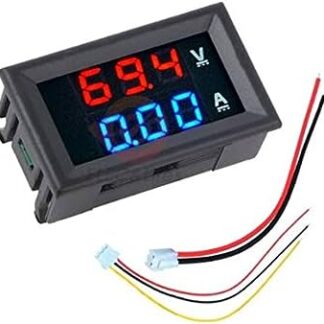 Digital Voltmeter Ammeter DC 100V 10A Amp Voltage Current Meter Tester Blue + Red Dual LED Display Panel with Connect Wires